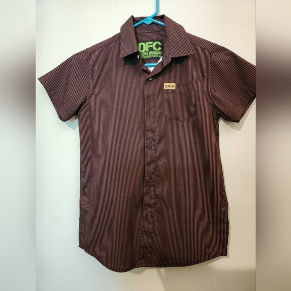 DIXXON YOUTH Brown/Black Striped Shirt - Picture 1 of 1